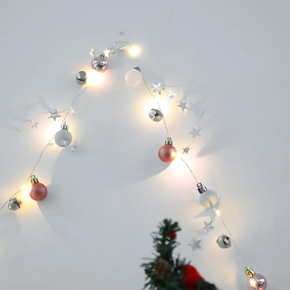 20LED Рождественская гирлянда с колокольчиками огни Декор Рождественская елка украшения шары
