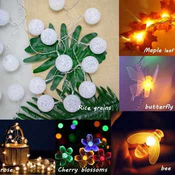 

Retro Rose/Maple leaf String Lights Solar/Battery powered Christmas Lights for Party Wedding Holiday Christmas Decoration Lamps