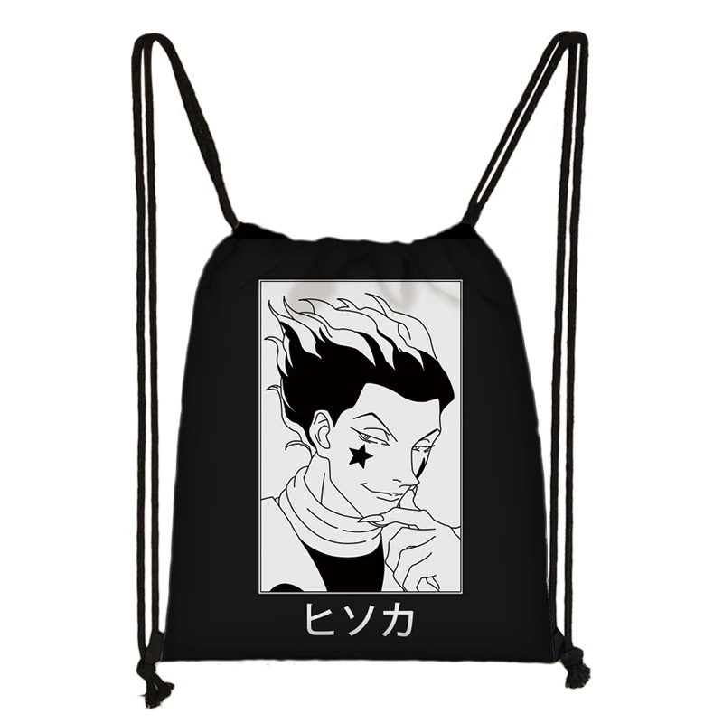 Anime HUNTERxHUNTER Backpack Hunter X Hunter Women Drawstring Bag HXH Killua Zoldyck Gon Freecss Chrollo Girl Storage Travel Bag stylish backpacks for teenage girl Stylish Backpacks