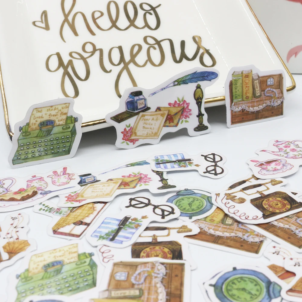 S0215 Study 50pcs 45 шт./упак. канцелярские наклейки Kawaii Алиса: безумие возвращается Кофе дневник планировщик декоративные мобильный стены стикеры сделай сам Ремесло Скрапбукинг наклейки - Цвет: S0215 Study 50pcs