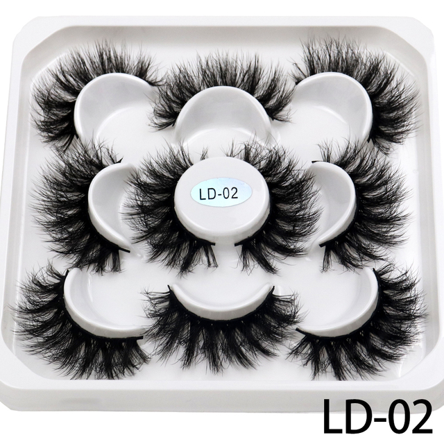 Pairs 25mm 3D Mink Lashes Bulk Russian Volume Fluffy Natural False Eyelashes Thick Dramatic Mink Eyelashes Wholesale maquiagem