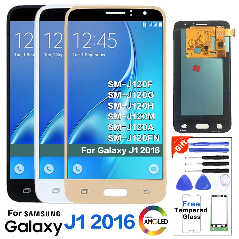 Супер Amoled ЖК-дисплей для Samsung Galaxy J1 J120F J120DS J120G J120M J120H J120 сенсорный дигитайзер +