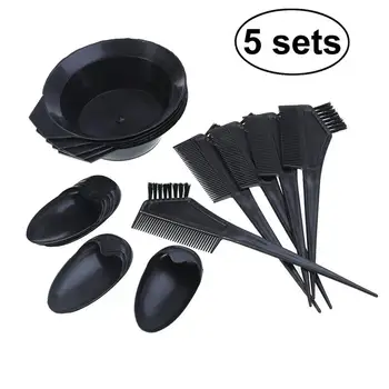 

5 Pcs Hairdressing Brushes Earmuffs Combo Salon Hair Color Dye Tint Tool Set Hair Coloring Kit