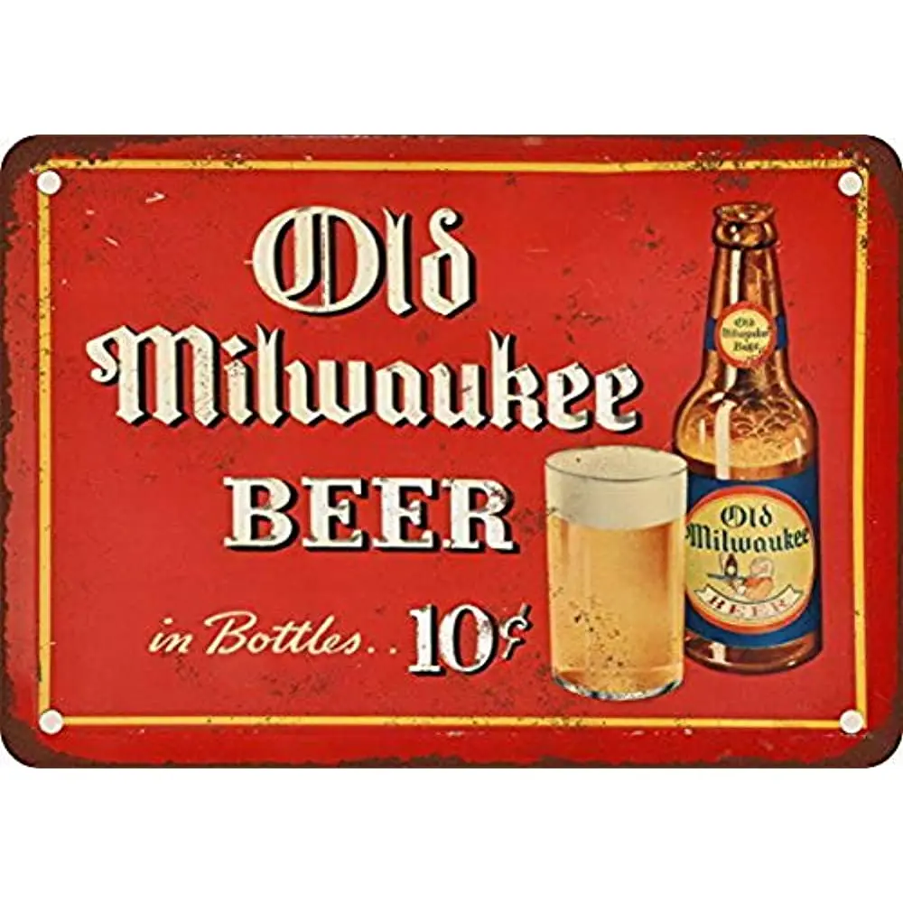 Houseuse 1937 старое пиво Milwaukee винтажная репродукция металлический жестяной знак 8x12