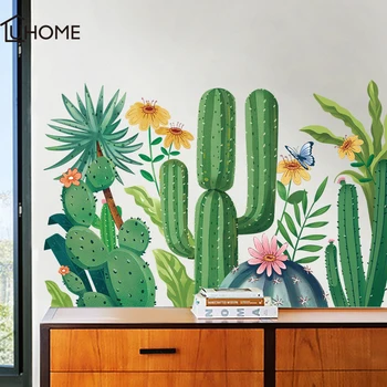 

Cactus Wall Stickers 3D Wall Decals Waterproof Removable Mural Art Pvc Wall Stickers for Living Rooms Wall Art Home Decoration