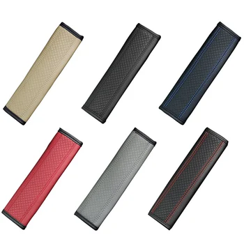 

1pcs Car Safety Belt Covers Shoulder Selecting Leather for Comfort and Breath Pad Protection Padding Auto Accessories