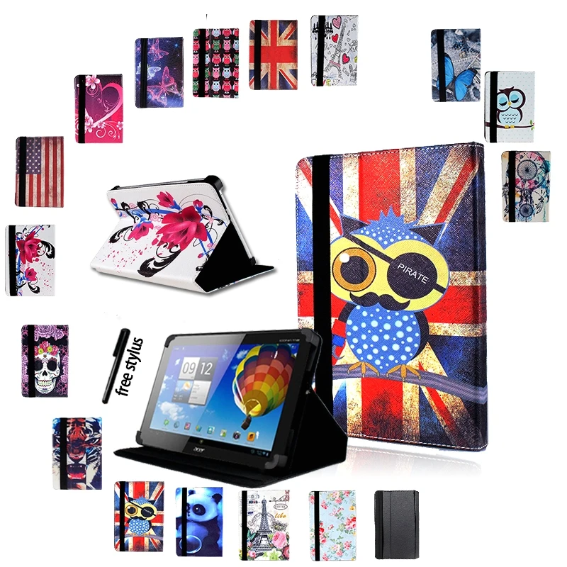 

Anti-Dust Leather Tablet Stand Cover Case for Acer Iconia One 7 B1/ 8 B1/ 10 B3 Tablet + Stylus Tablets Protective Shell