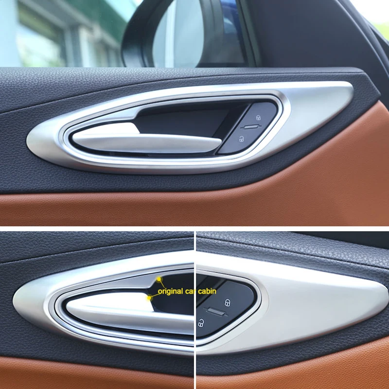 

For Alfa Romeo Giulia Car Inner Door Handle Frame Decoration Cover Stickers Interior Modification Accessories
