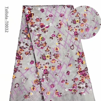 

Fashion African Lace Fabric High Quality African 3D Lace Fabric With Sequins For Nigerian Wedding Dress French Lace Fabric