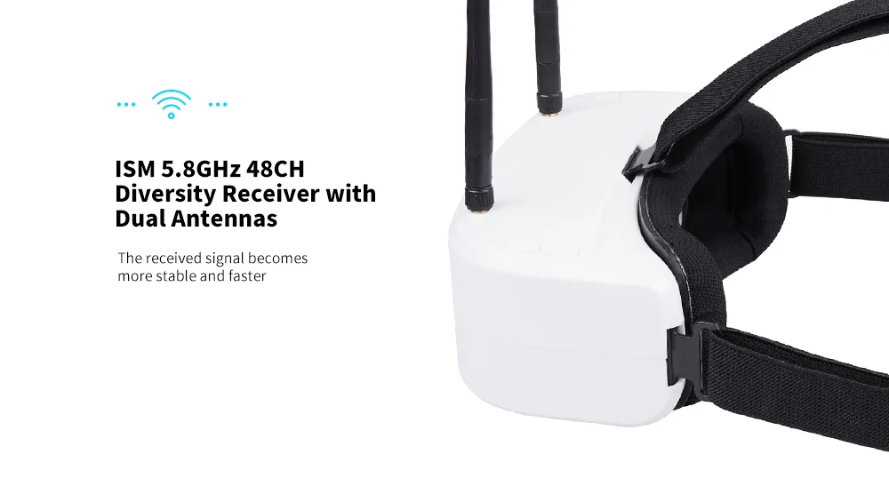 SJWX SJ-RG01 960x240 Разрешение дисплея 5,8 Г 48CH двойной дисплей s разнообразие fpv-видеоочки с 3,7 в 1500 мАч батарея DVR
