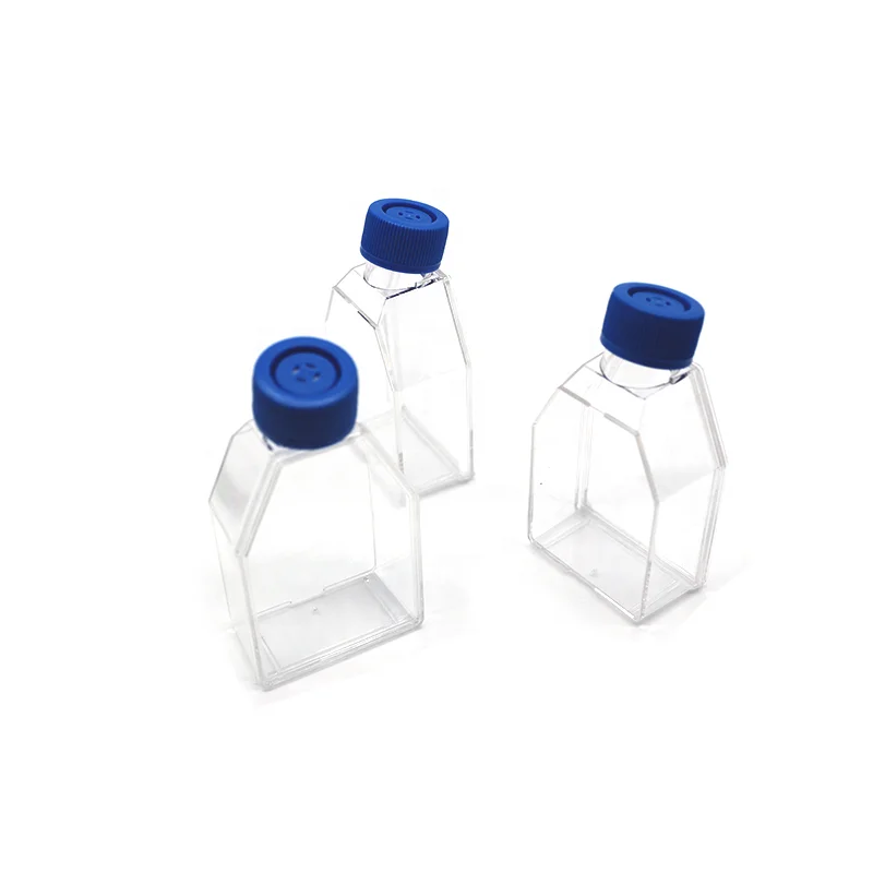 Sterile Cell Culture Flasks 25cm 75cm 175cm2 Plastic Laboratory Bottle With Filter Cap