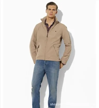

Men's Collar Jacket Pony Mark Men's Jacket Trench Coat Fleece Inside