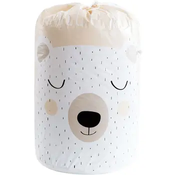 

Family Collapsible Storage Bag Clothes Blanket Quilt Wardrobe Sweater Organizer Cute Bear Box Pouch 43X82cm Large Capacity Stora