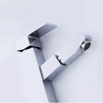 

Basin Faucet Tap Single Handle Chrome Finish Retractable Hole Deck Mounted Wash Hot Cold Mixer Bathroom Kitchen Sink No Water In