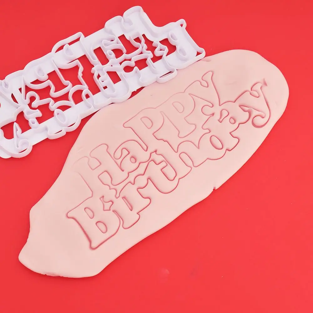 1X Plastic Happy Birthday Fondant Cutter Cake Mold Fondant Cupcake Cutter Tool Cake Decorating Tools