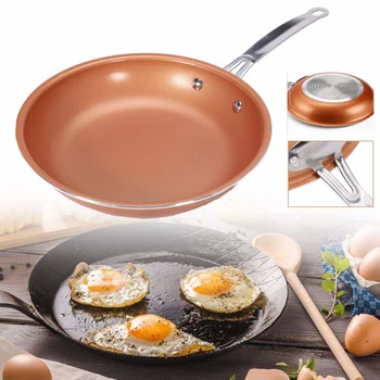 

9-Inch Copper Saucepan Non-Stick Fry Pan Steak Frying Pan With Long Handle