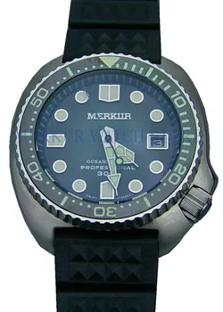 

AD30 Merkur Mens Vintage 6105 TURTLE Automatic Wrist Watch pro Divers Sapphire Ceramic 300M