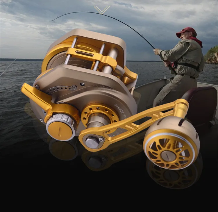 13+2BB 6.3:1 Fishing Reel Automatic Line Guide Saltwater Boat Spinning Reel Slow Fast CNC Aluminium Full Metal Baitcasting Reel