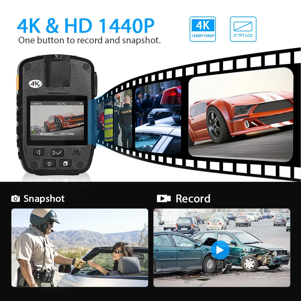 BOBLOV HD 1440P полицейская камера с потертостями, камера безопасности, видеокамера, рекордер, полицейский видеорегистратор, WDR, Карманная камера безопасности