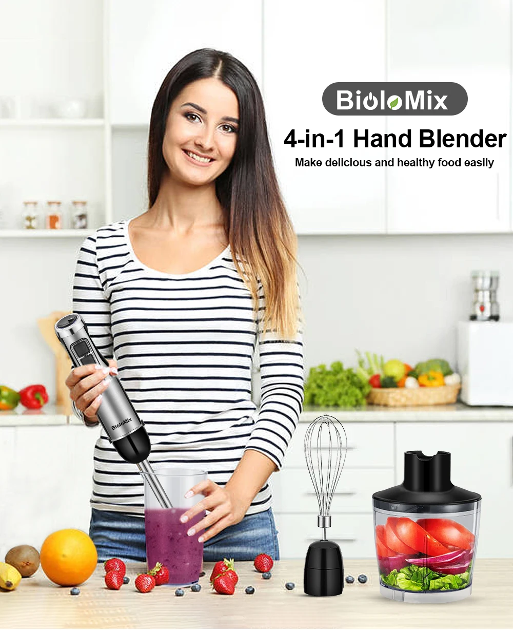 powerful immersion hand blender with chopper