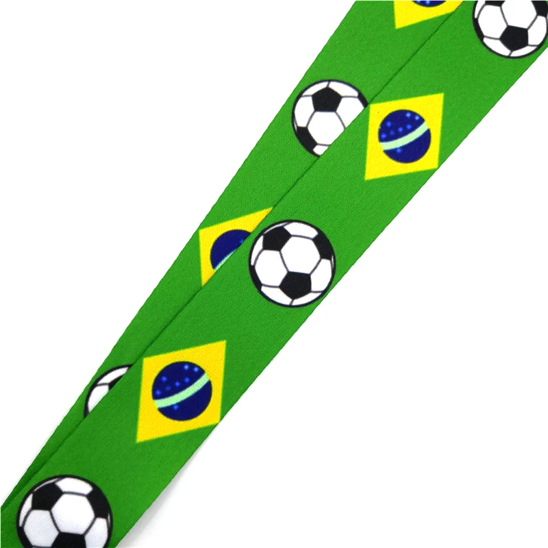 Бразильский флаг футбол шейный ремешок для ключей USB DIY id карты держатель значка телефонные ремни Висячие веревки ремешки