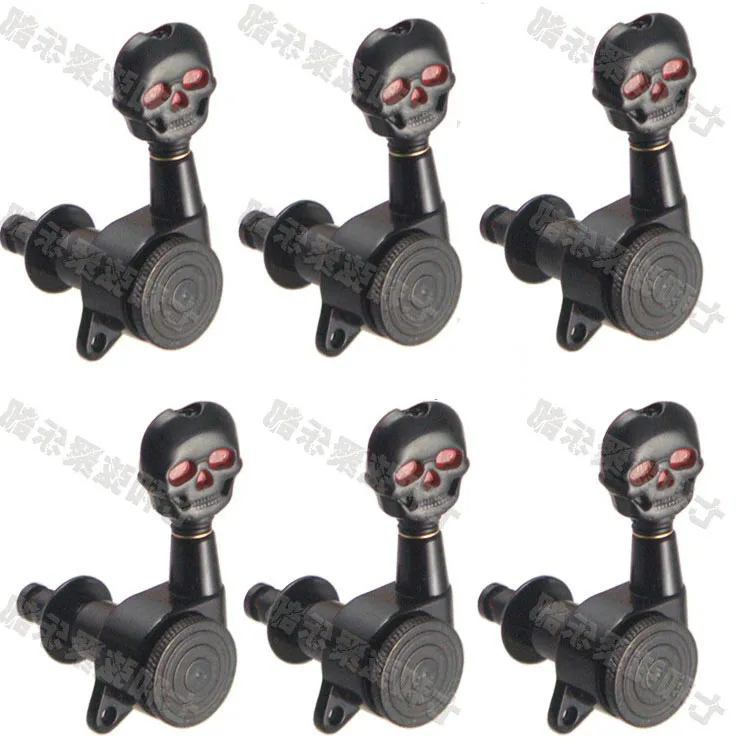 6L череп голова черный встроенный закрытые String гитарные Колки тюнеры для