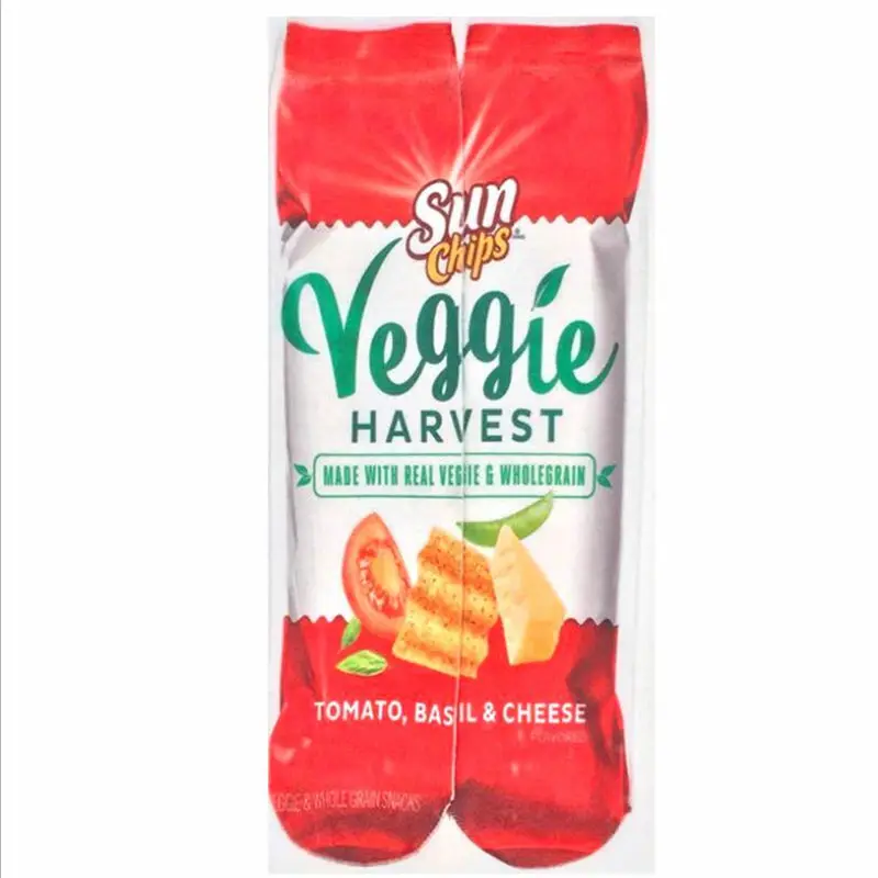 1 пара носков с 3D принтом забавные носки унисекс для мужчин и женщин с принтом картофельных чипсов Гольфы хлопковые длинные носки для мужчин - Цвет: 9