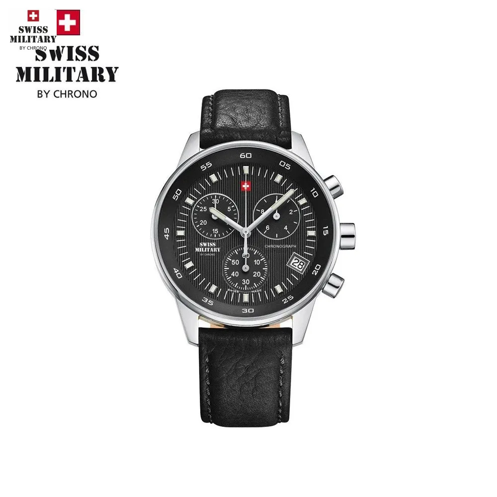 Наручные часы Swiss Military SM30052.03 мужские с кварцевым хронографом на кожаном