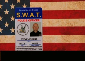 Image 2 - الولايات المتحدة الأمريكية LA الشرطة SWAT ضابط شارات حافظة جلدية حامل بطاقة الهوية رخصة القيادة محافظ حامل USA فيلم LAPD تأثيري