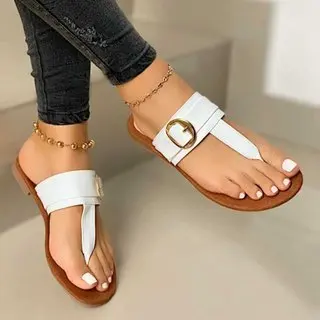 2020 New Summer Sandals Women Fashion Casual Beach Outdoor Flip Flop Sandals Metal Decoration Ladies Flat Shoes Big Size 35-43