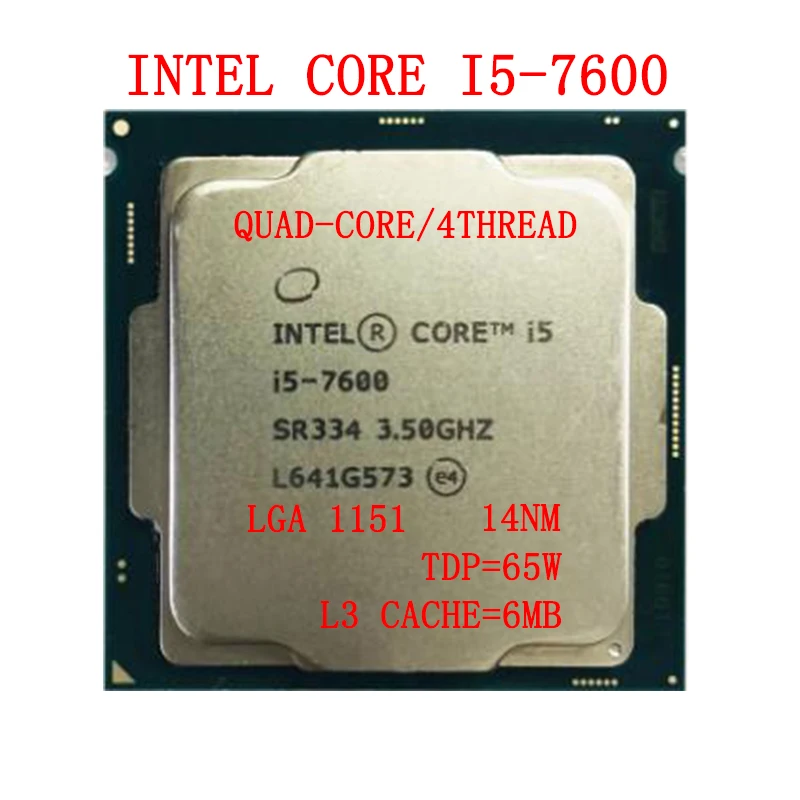 US $206.91 Intel Core i57600 i5 7600 Processor QuadCore QuadThread 35GHz 6MB 65W LGA 1151 Desktop CPU Support DDR4 and B250 Mainboard