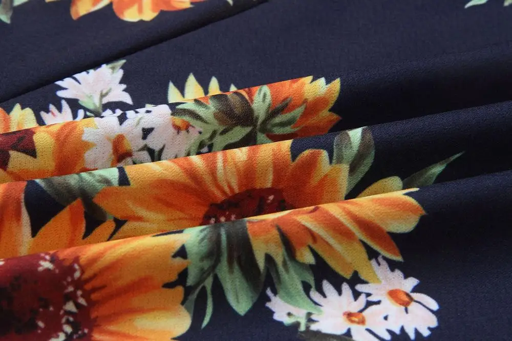 2018 New LOSSKY Women Print Floral Stripe Bohemian Dress V-Neck Sleevele Sexy Button Beach Casual Boho Midi Dress Plus Size 3XL