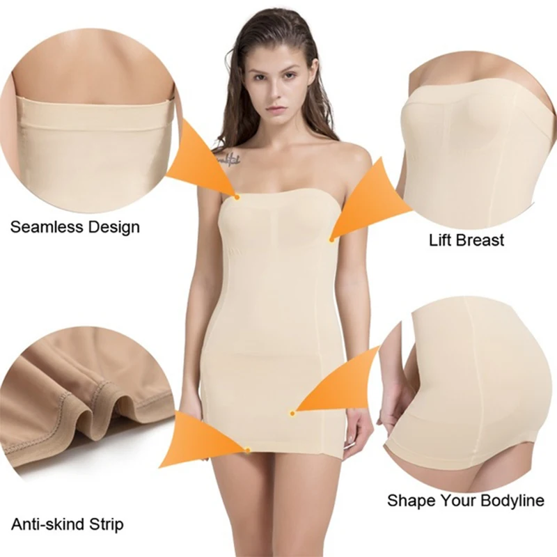 Women Sexy Seamless Full Slip Shaper MISS MOLY Waist Trainer Tummy Control  Underdress Shapewear Butt Lifter Dress Fajas Corsets