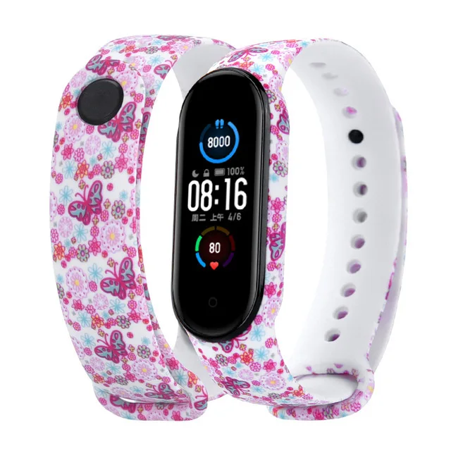Graffiti style Strap For XiaoMi Mi Band 3 4 5 6 Silicone Wrist Strap For XiaoMi MiBand 6 sports strap for mi band 5 3 4 bracelet D24