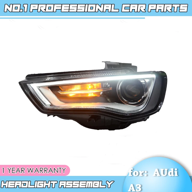 Автомобильные аксессуары для Audi A3 2014 2016 Головной фонарь светодиодный DRL Объектив