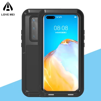 

For Huawei P40 Pro Case LOVE MEI Metal Aluminum + Hybrid Silicon Shockproof Dirtproof Armor Case for Huawei P40 Pro Case