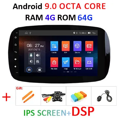 4G+ 64G ips DSP Android 9,0 автомобильный мультимедийный плеер dvd gps для Mercedes/Benz Smart Fortwo автомобильный Радио ПК стерео obd2 - Цвет: 4G 64G IPS DSP