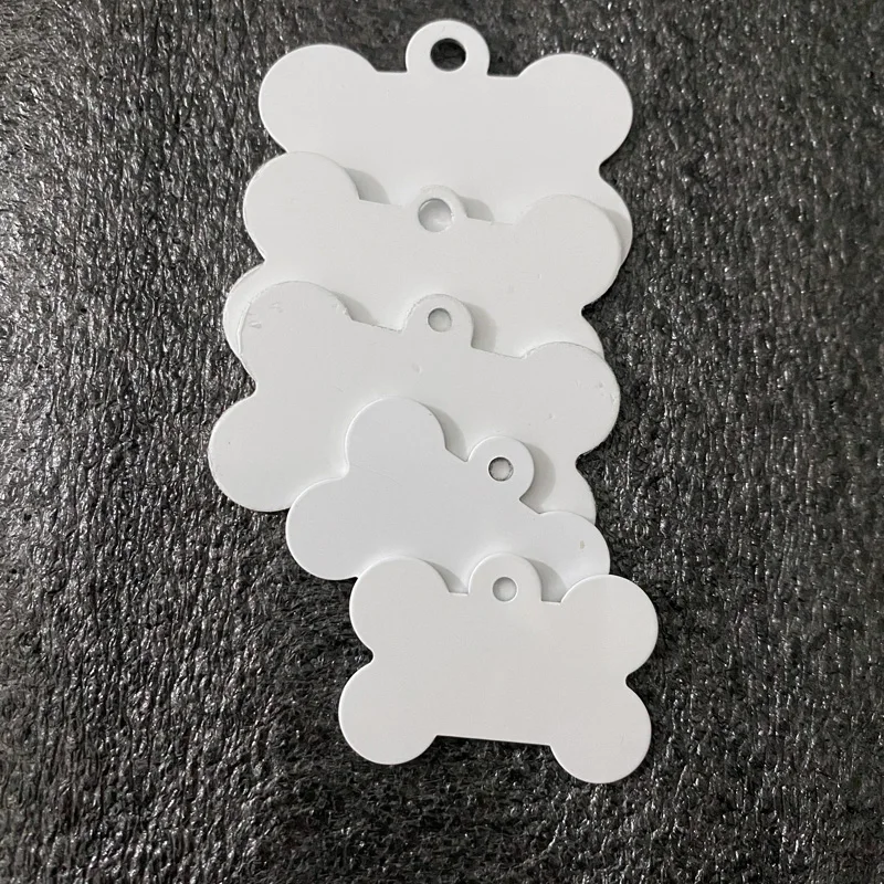 Double Sides Can Be Printing DIY Sublimation Pet Tag Accessories Address Tags For Dogs  Heat Transfer Metal Blank Id Collar Tag