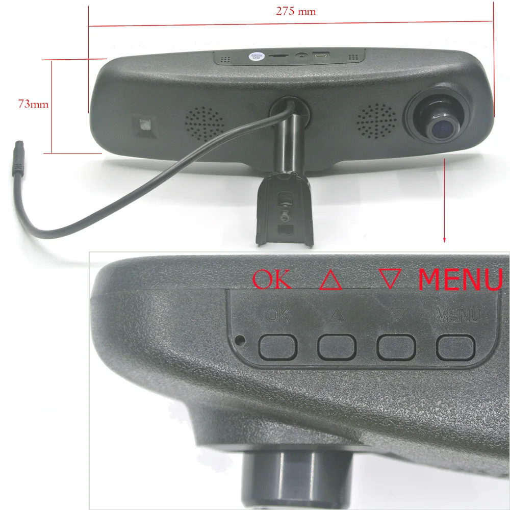 ANSHILONG Автомобильное зеркало заднего вида DVR с 4 3 дюймовым монитором + специальный