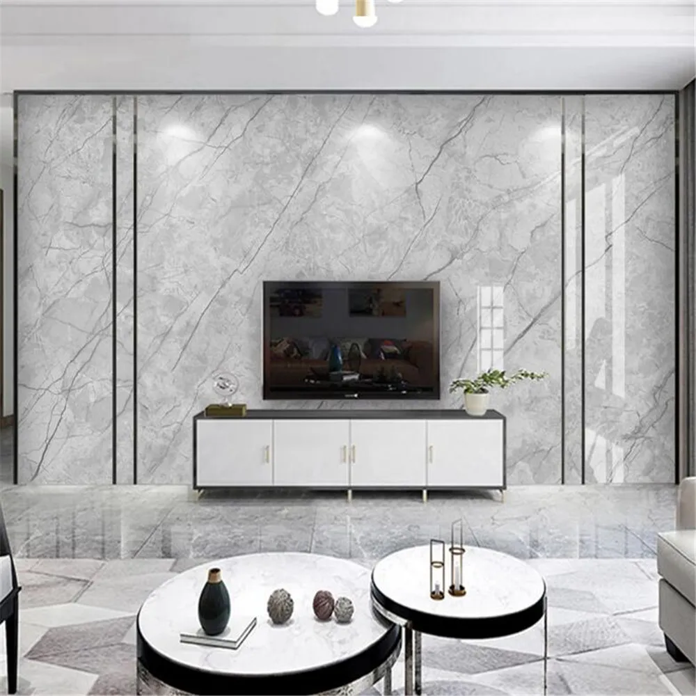

Milofi large wallpaper mural gray light luxury art glass marble pattern mural background wall