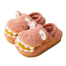 

Baby Autumn Winter Indoor Slippers Boys Girls Child Funny Crocodile Mouth Anti Skid Warm Plush Kids Indoor Floor Shoes Pantuflas