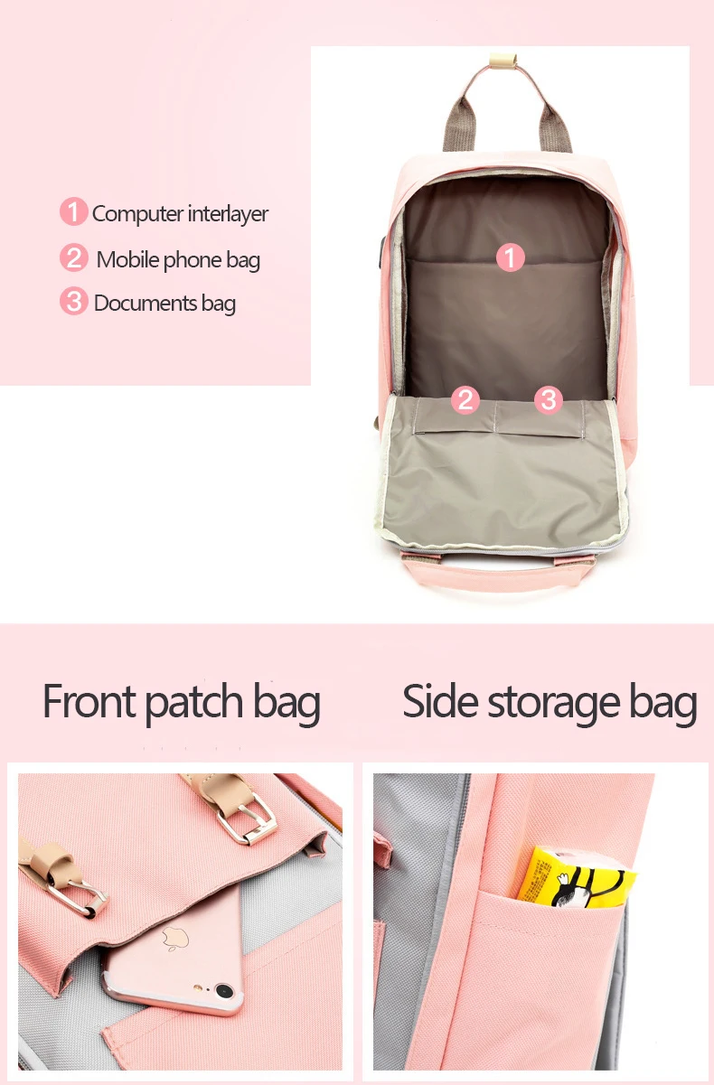 Женский USB зарядка холщовый рюкзак для ноутбука многофункциональные Женские Новые рюкзаки для девочек школьная сумка Для Подростка Девочек