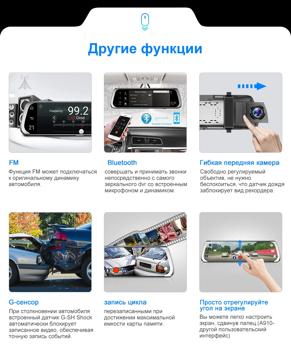 Junsun Android 8,1 Автомобильный видеорегистратор Камера ADAS Mirror Drive recorder dvr gps навигатор Авто FHD 1080P wifi видео регистратор