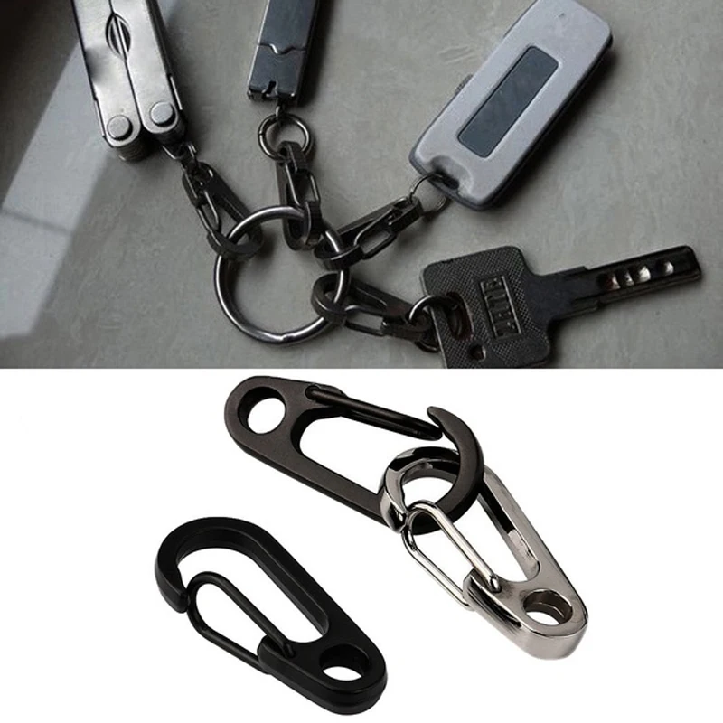 

5Pcs MIni Aluminum Alloy Safety Travel Tools D-Ring Key Chain Spring Snap Clips Carabiner Camping Keyring EDC Survival Gear
