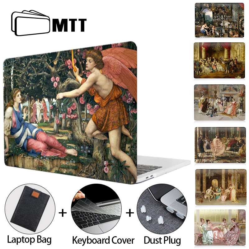 Mtt-laptop Case para Macbook Touch Bar Capa de Pintura a Óleo Air 15 Pro m1 m2 13 14 13.6 16 2023 2023 2023 2023 A2681 A2941