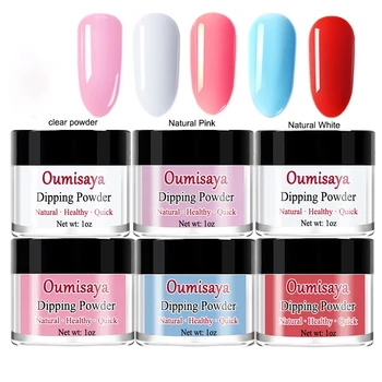 

1OZx6pcs set Healthy Nail Colors Oumisaya Dipping Powder Nail System, Long lasting and Durable 3-4 weeks (No need of UV/LED Ligh