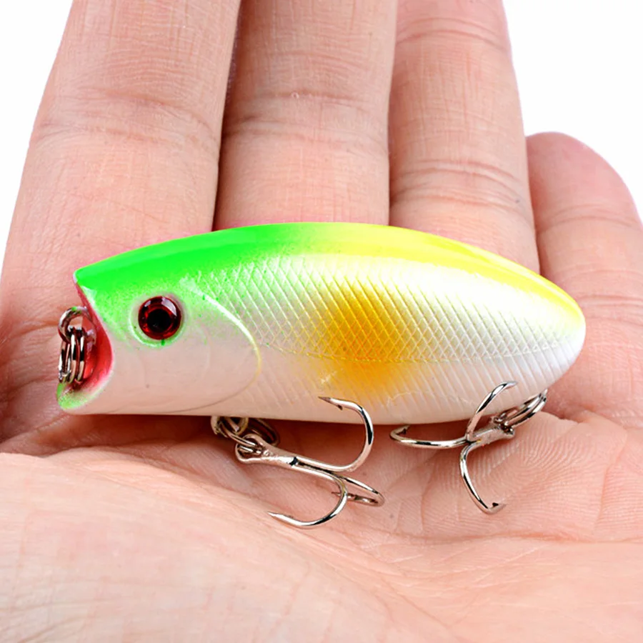 10 Pièces Appâts à Manivelle 12 Cm/17 G Topwater Popper