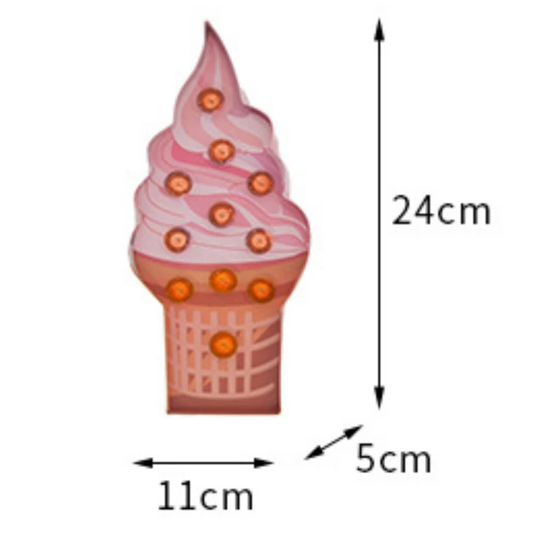 Lanpulux Экологически чистая бумажная фруктовая Ночная лампа мороженое попугай декоративный кактус лампа окно дисплей моделирование огни фотографии реквизит - Испускаемый цвет: Ice Cream 1