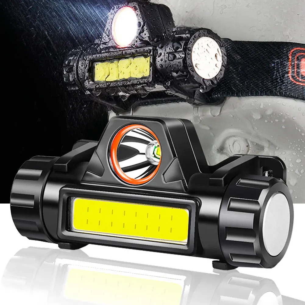 

Strong Light headlight Rechargeable Multifunctional Dual Light Source With Magnet Led Miner's Lamp Super Bright Long Shot