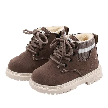 

Girls Martin Boots Children Winter Ankle Leather Sport Shoes Boys Children Warm Boots Fashion Soft Bottom Boys Snow Boots D529